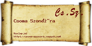 Csoma Szonóra névjegykártya